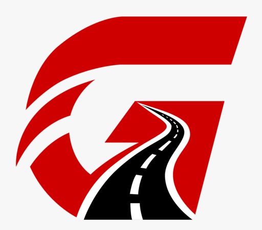 Gatwick Driving Academy logo icon featuring a stylized red letter G with a winding black road cutting through the center.